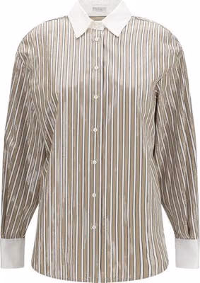 Beige Cotton Pattern Shirt
