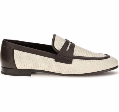 Beige Polyamide Slip-On Loafers