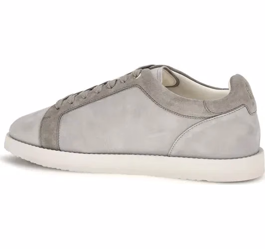 Brunello Cucinelli Gray Suede Leather Low Top Sneakers