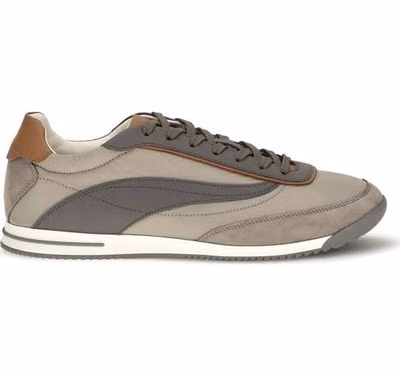 Beige Suede Leather Sneakers