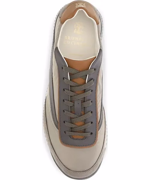 Brunello Cucinelli Beige Suede Leather Low Top Sneakers