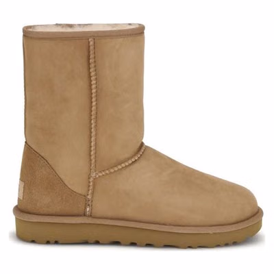 Beige Suede Leather Flat Boots