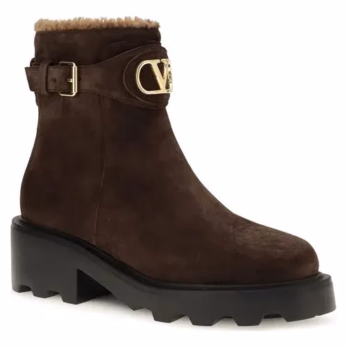 Valentino Garavani Brown Calf Leather Bos Taurus Ankle Boots