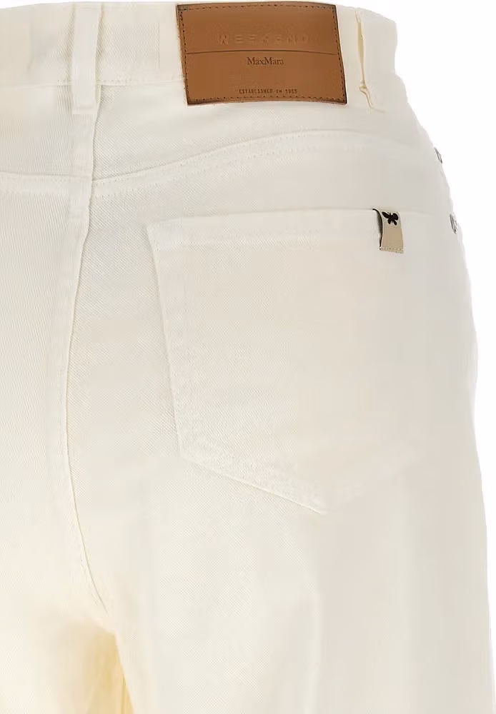 Max Mara White Cotton Casual Pants