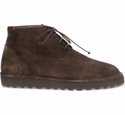 Brown Suede Leather Lace-Up Boots