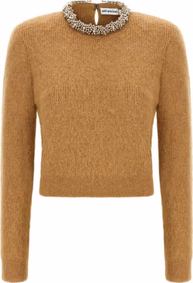 Brown Polyester Cardigan