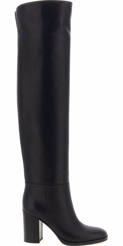 Gianvito Rossi Black Calfskin Over The Knee