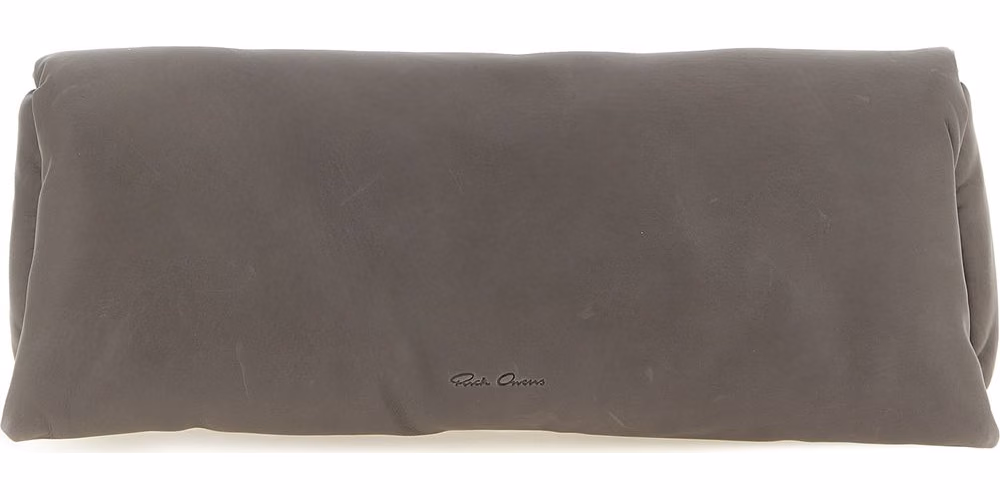 Rick Owens Gray Calfskin Clutch Bag