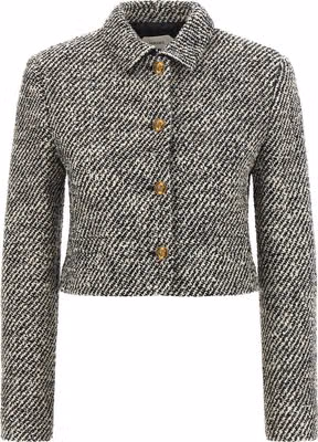 Bicolor Virgin Wool Full-Length Jacket