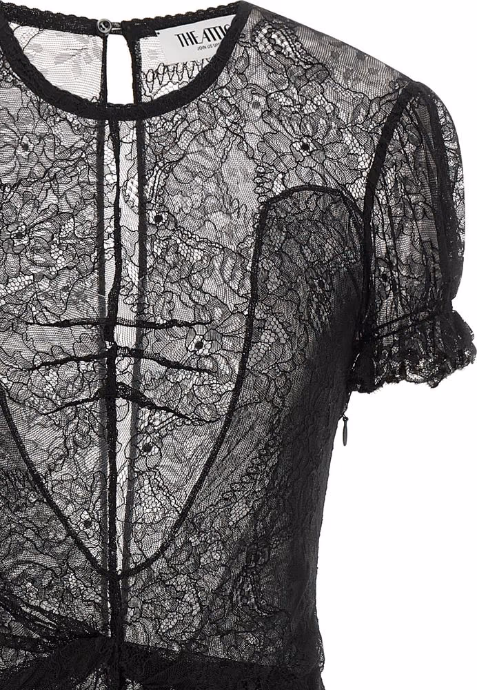 The Attico Black Polyamide Short Dress