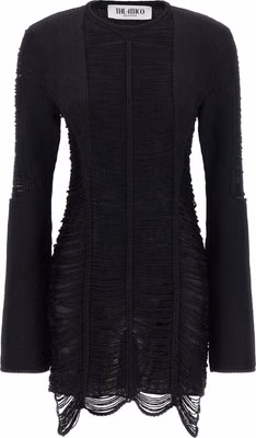 Black Viscose Short Dress