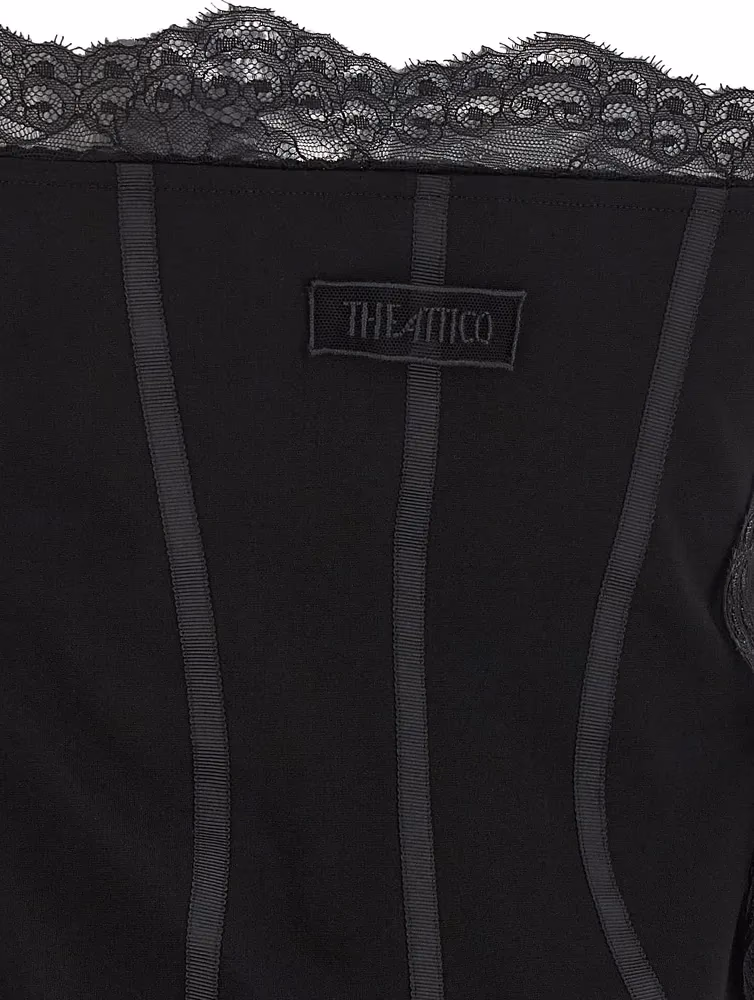 The Attico Black Polyamide Short Dress