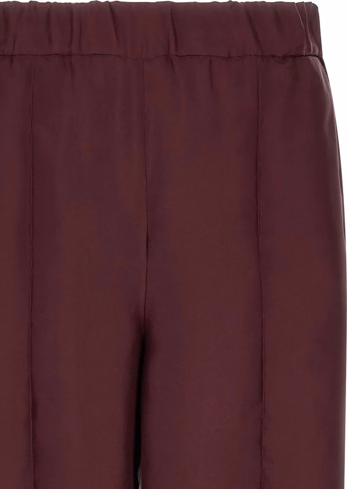 F.R.S. - FOR RESTLESS SLEEPERS Bordeaux Silk Casual Pants
