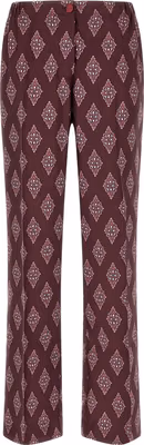 Multicolor Silk Casual Pants