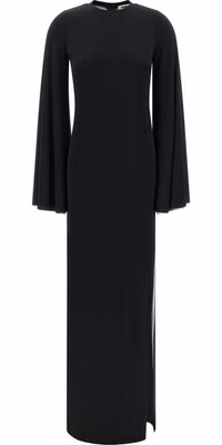 Black Polyester Long Dress