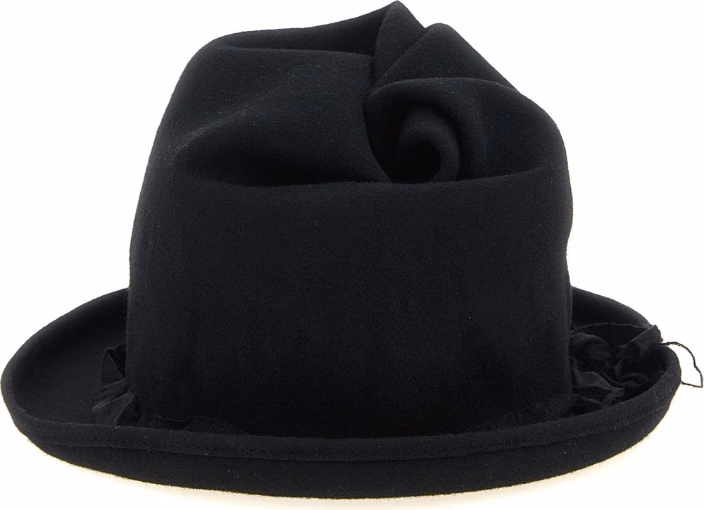 Yohji Yamamoto Black Wool Fedora
