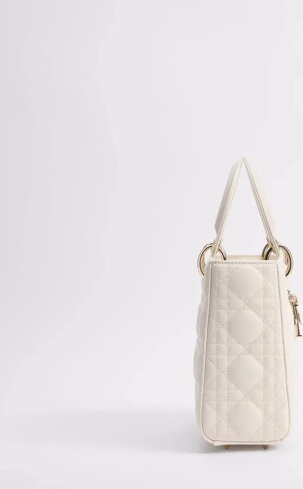 Dior White Lamb Leather Handbag