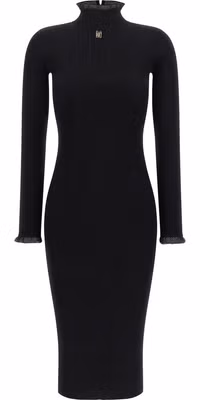 Black Viscose Midi Dress