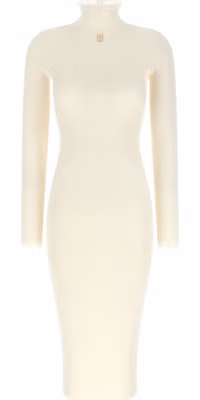 White Viscose Midi Dress