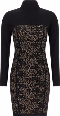 Black Viscose Short Dress