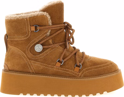 Brown Cowhide Flat Boots