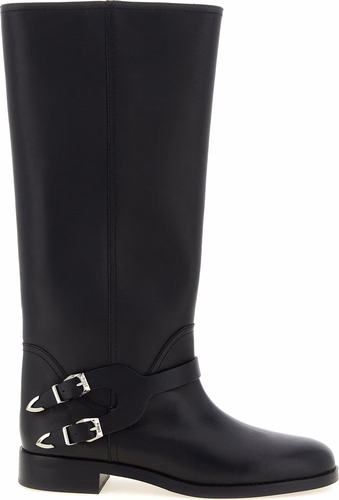 PINKO Black Cowhide Over The Knee