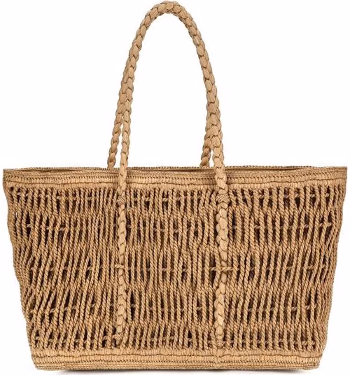 The Row Beige Raffia Shoulder Bag