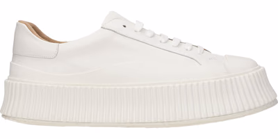 White Leather Platform Sneakers