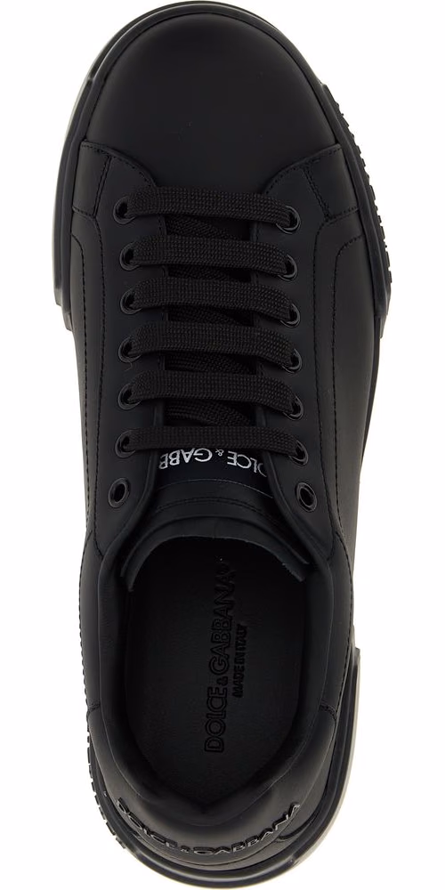 Dolce & Gabbana Black Calfskin Low Top Sneakers