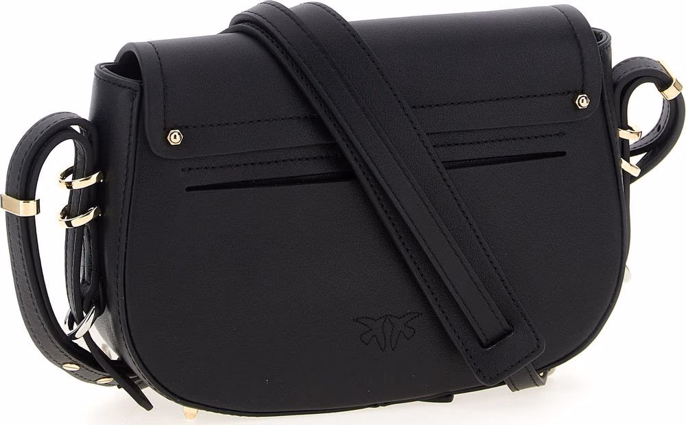 PINKO Black Calfskin Crossbody Bag