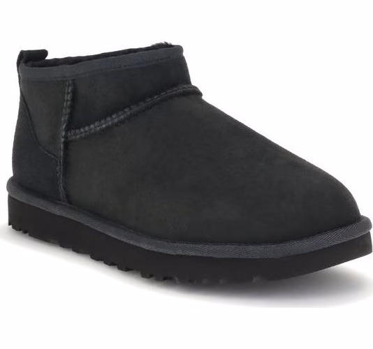 UGG Black Suede Leather Ankle Boots