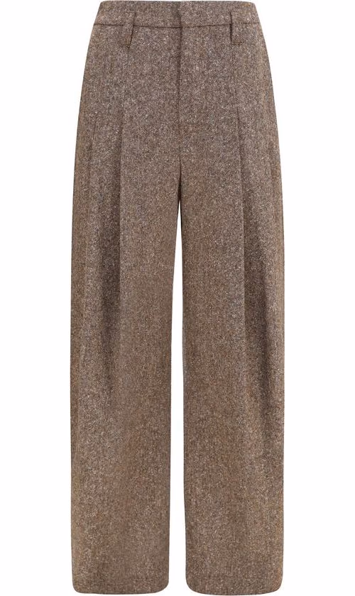 Brunello Cucinelli Brown Wool Oves Aries Casual Pants