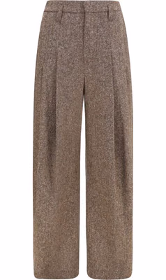 Brown Wool Oves Aries Casual Pants