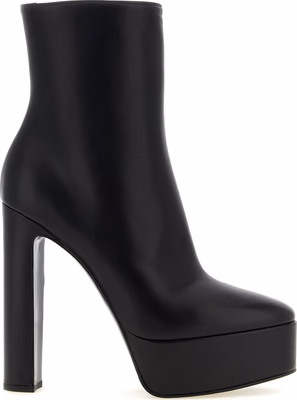 Black Lamb Leather Ankle Boots