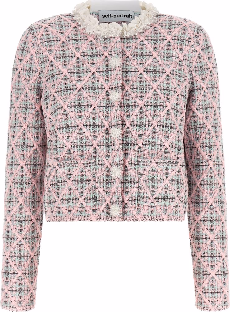 Self-Portrait Multicolor Cotton Cardigan