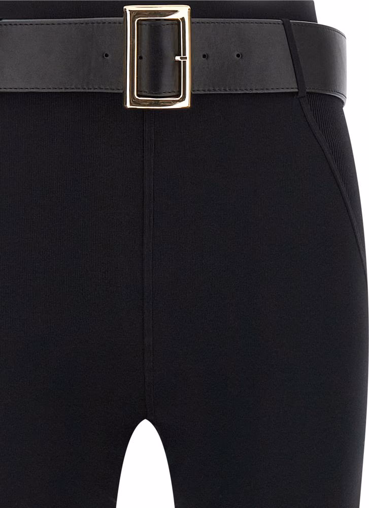 Self-Portrait Black Viscose Leggings