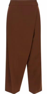 Brown Wool Cropped Pants