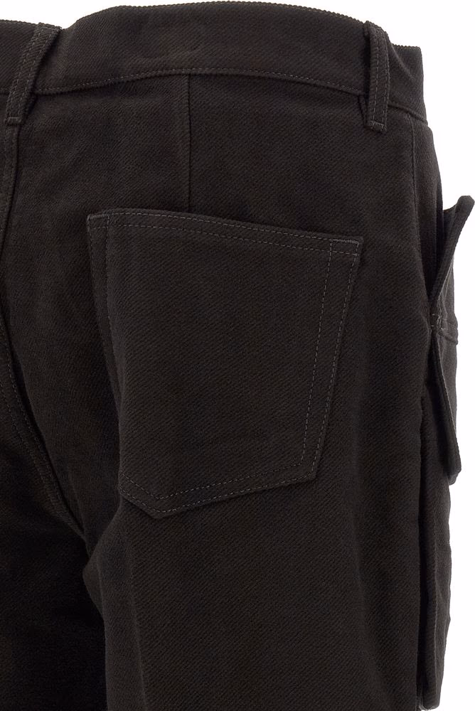 Rick Owens Black Cotton Cargo Pants