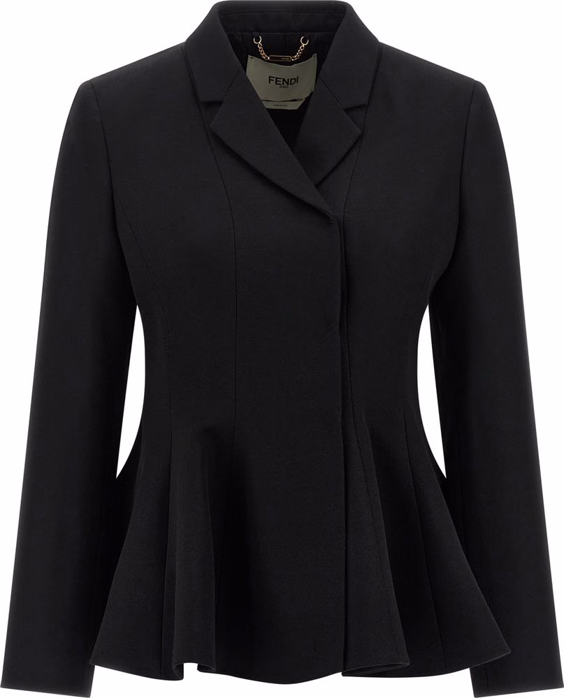 Fendi Black Virgin Wool Blazer