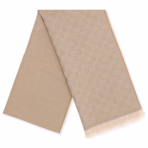 Gucci Beige Wool Oves Aries Foulard