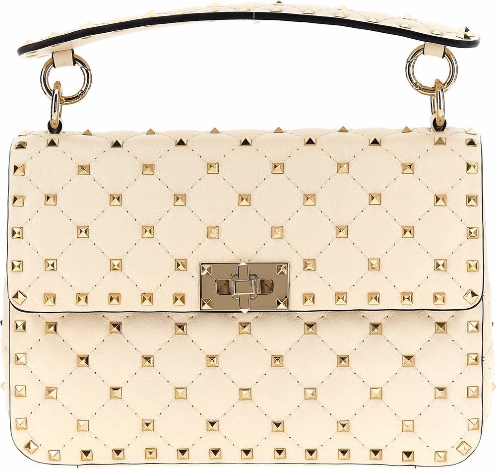Valentino Garavani White Lamb Leather Shoulder Bag