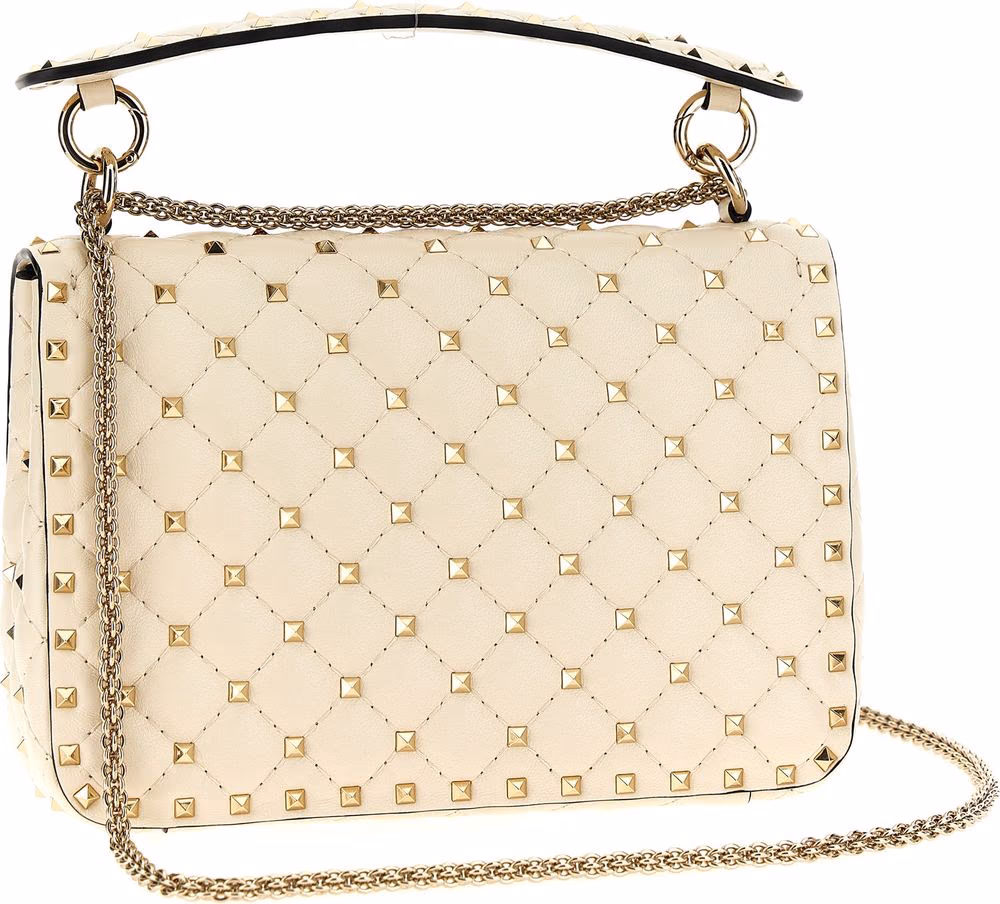 Valentino Garavani White Lamb Leather Shoulder Bag