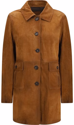 Brown Calf Leather Bos Taurus Full-Length Jacket