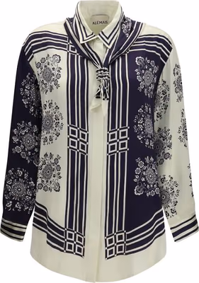Blue Silk Shirt