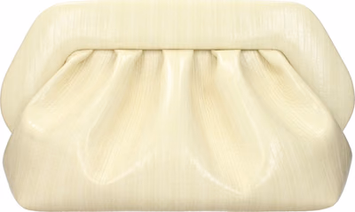 Beige Leather Clutch Bag