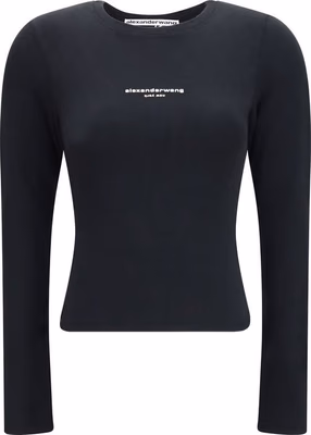 Black Cotton Long Sleeve T-Shirt