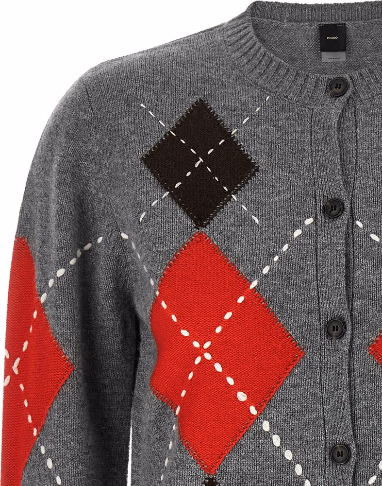 PINKO Gray Wool Cardigan