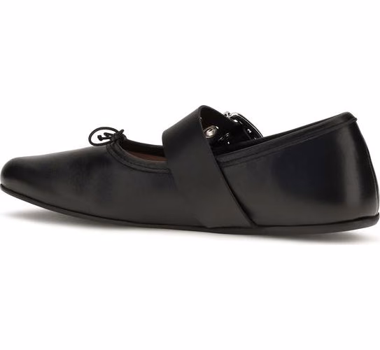 Vivienne Westwood Black Calf Leather Bos Taurus Ballet Flats