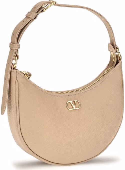 Valentino Garavani Beige Calf Leather Bos Taurus Shoulder Bag