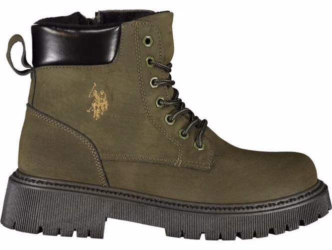 U.S. POLO ASSN. Green Polyester Ankle Boots